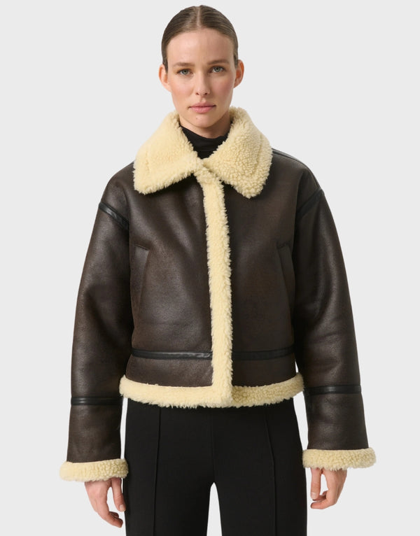 B3 Shearling Sheepskin Leather Bomber Jacket