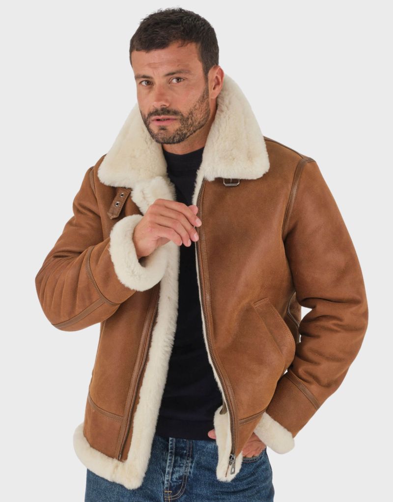 Brown Leather Shearling Jacket