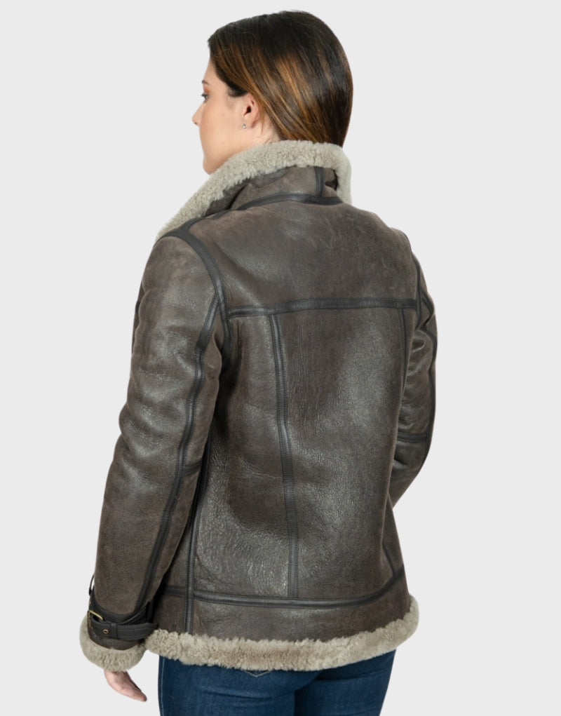 Gray shearling jacket