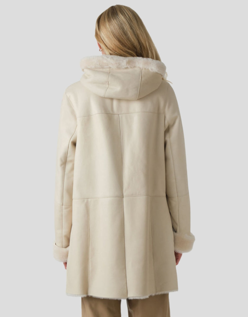 Sheepskin leather winter coat