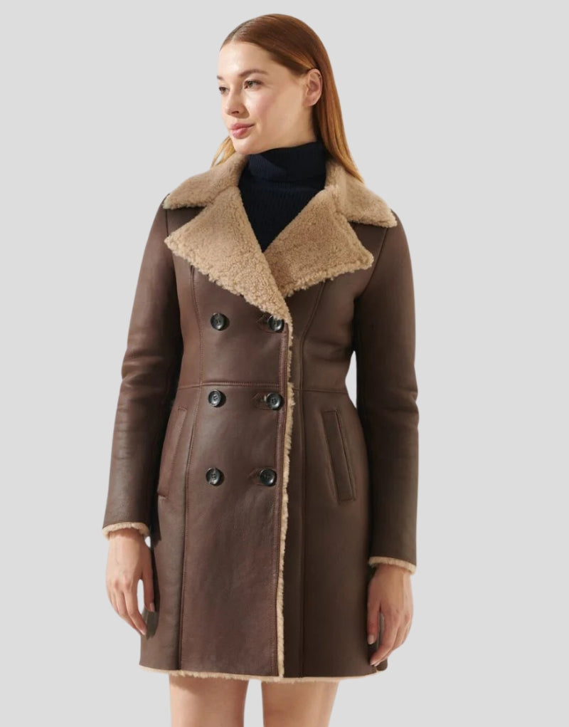 Stylish shearling coat for women