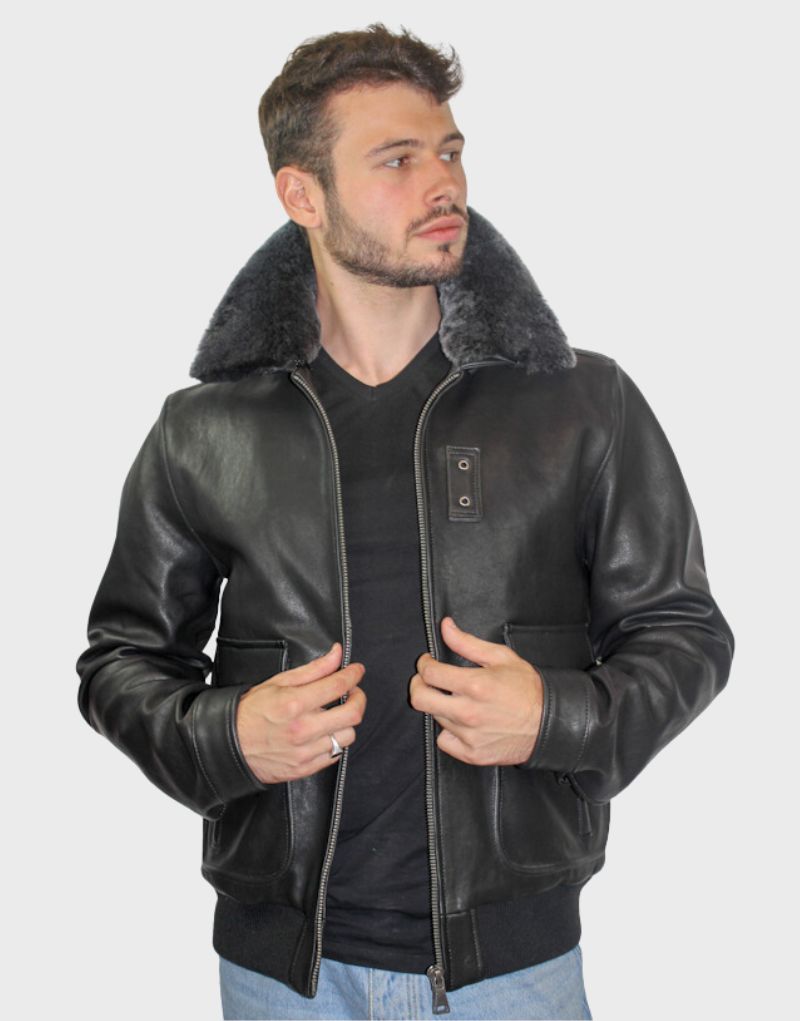 black aviator jacket