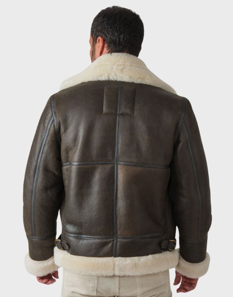 brown shearling leather jacket