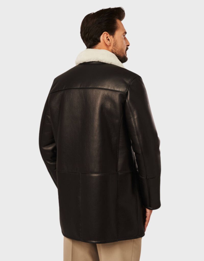 coats shearling leather mens