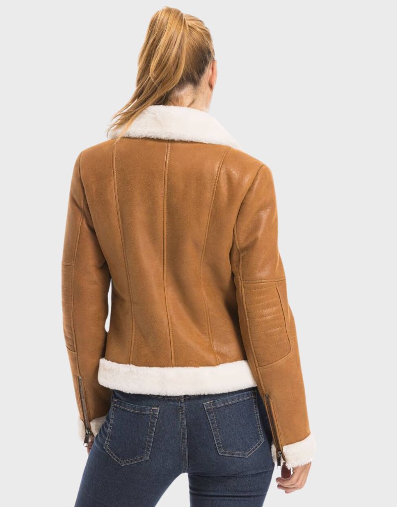 designer shearling jacket women