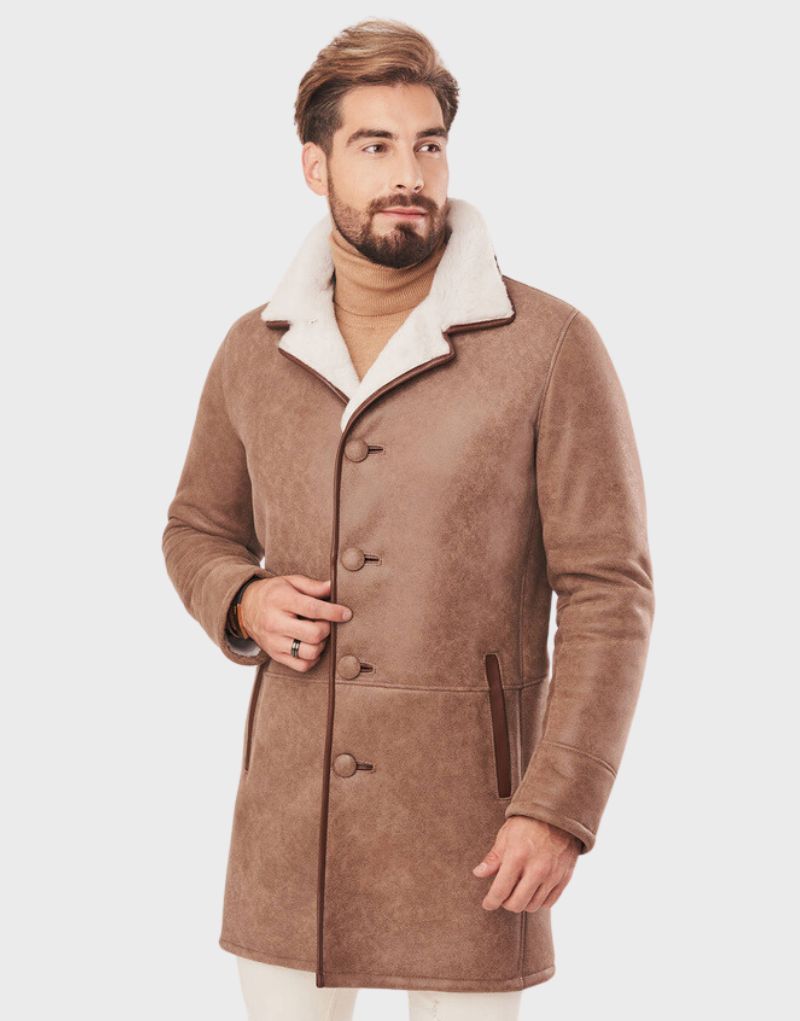 leather coats mens shearling winter