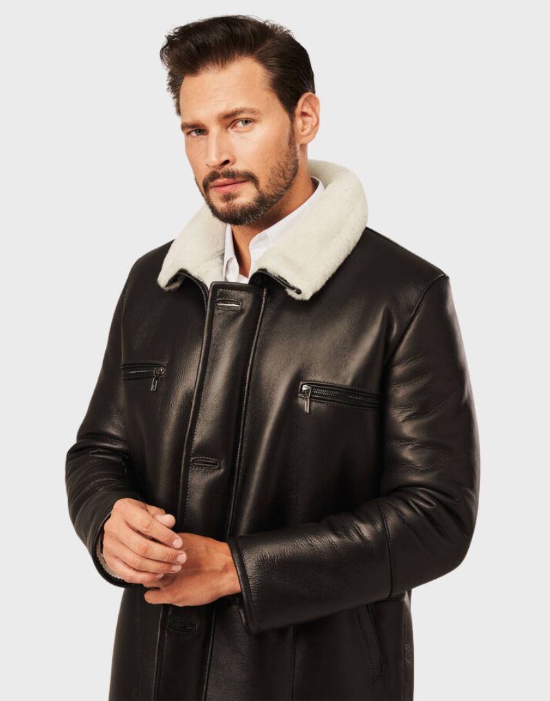 leather coats shearling mens