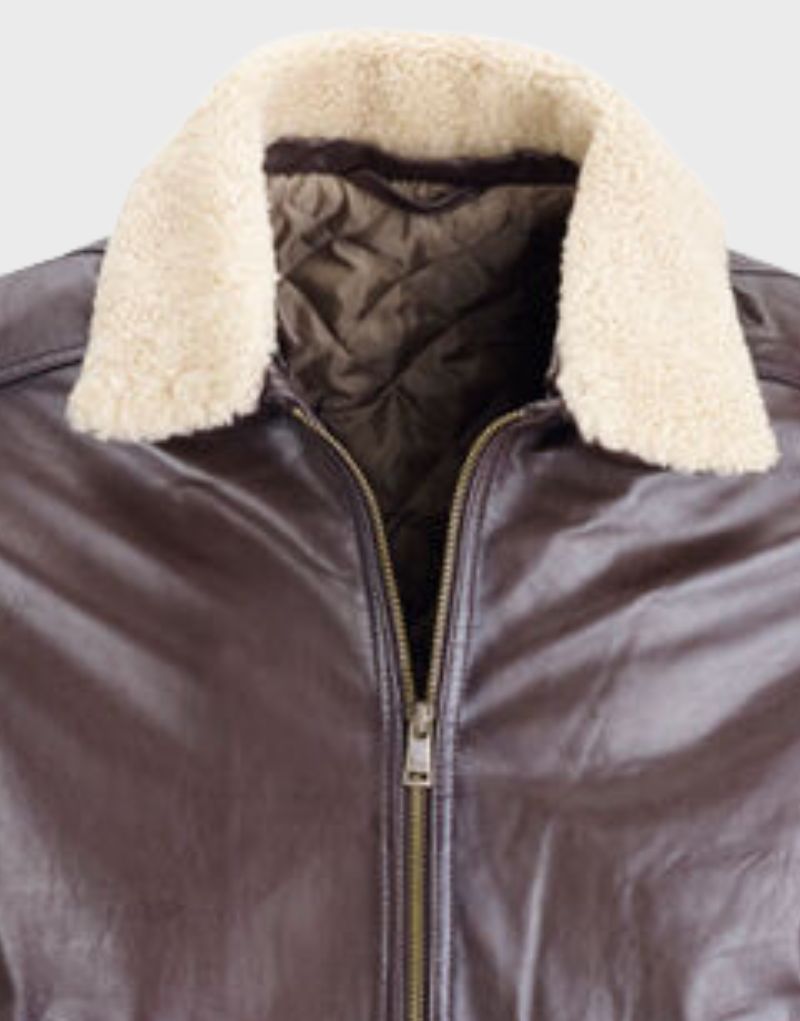 leather jackets mens shearling collar