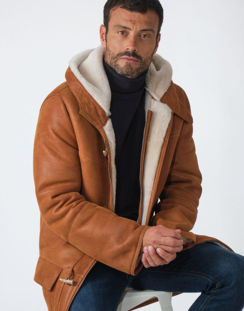 leather shearling classic coats mens