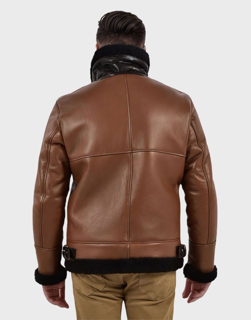 leather shearling jacket for mens