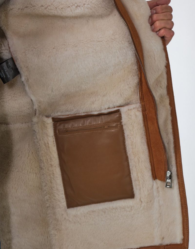 mens classic leather shearling coats