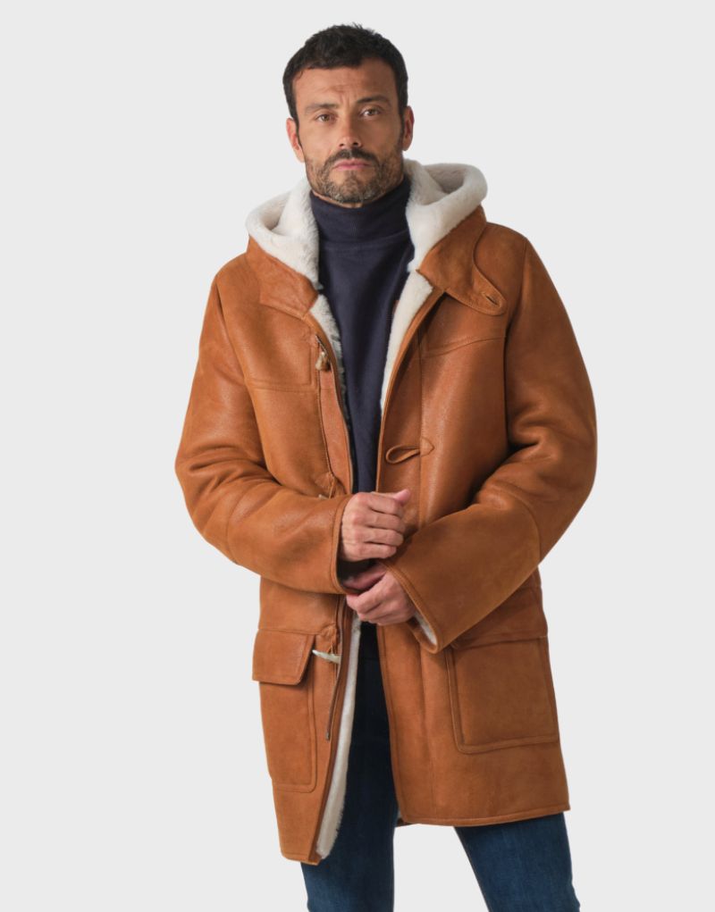 mens classic shearling leather coats
