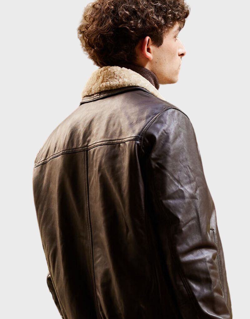 mens jackets leather with shearling