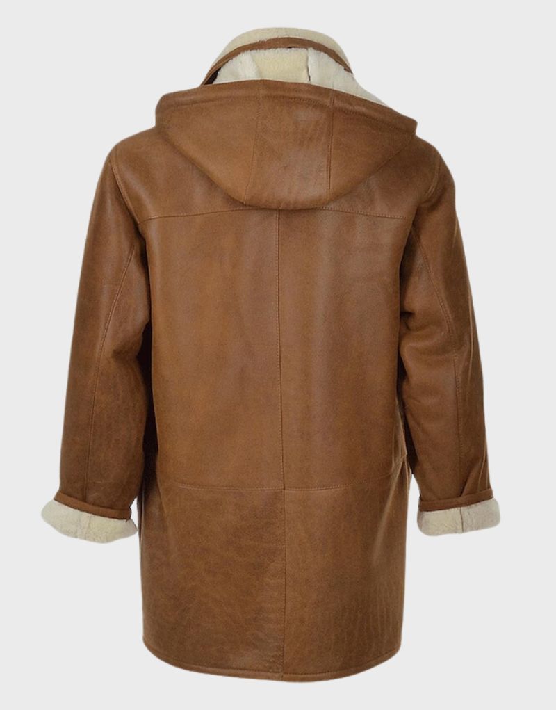 mens leather coat shearling