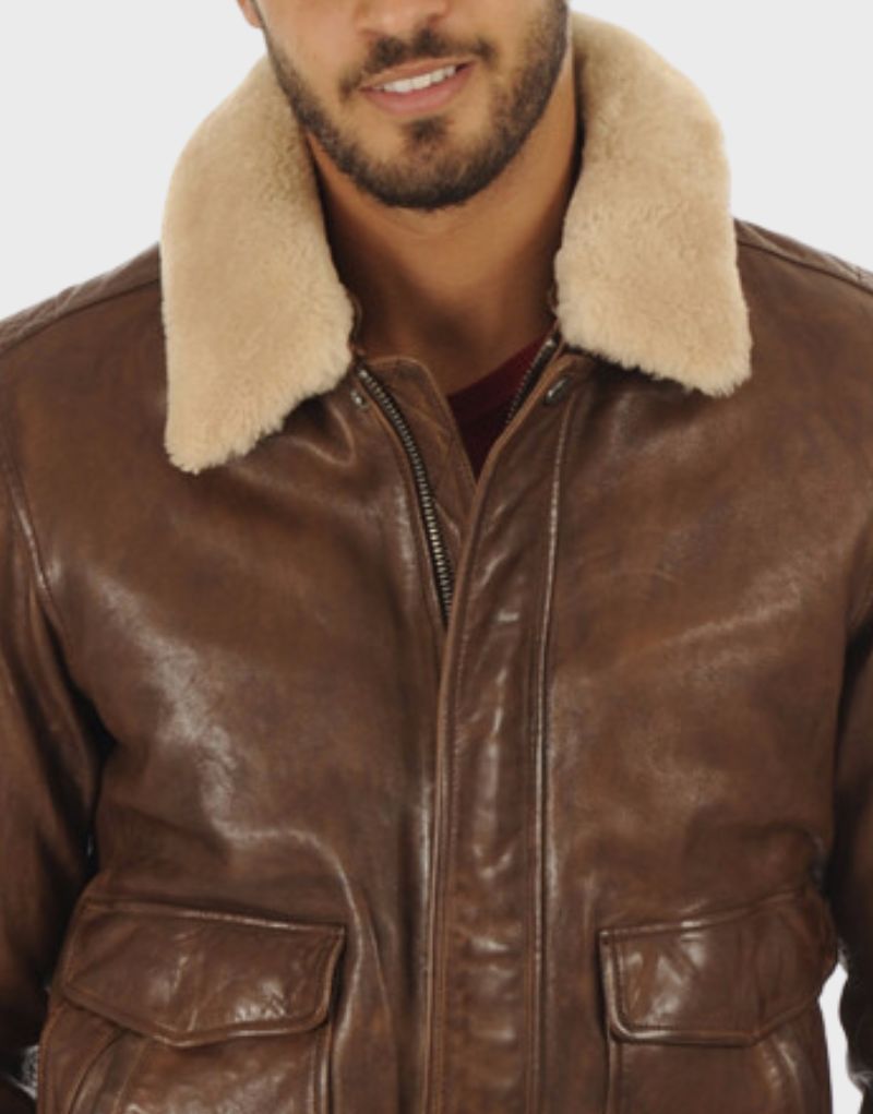 mens leather shearling aviator jackets