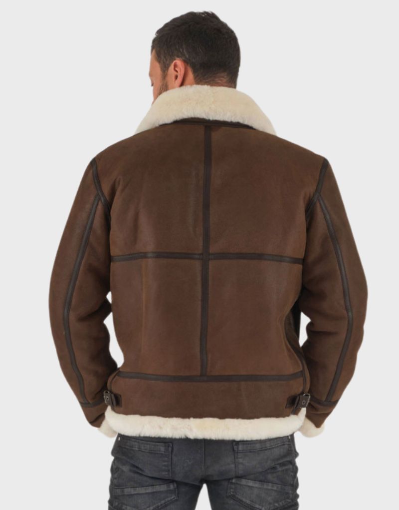 mens shearling collar jackets leather