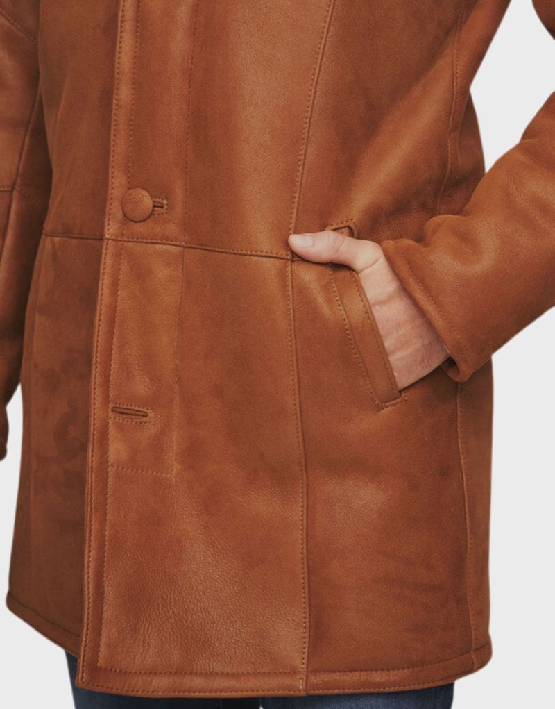 mens shearling leather coats