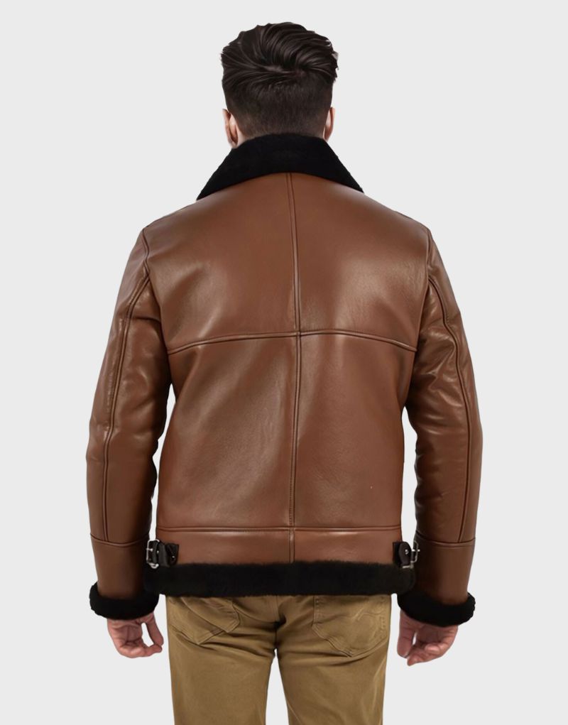 shearling collar jacket mens leather