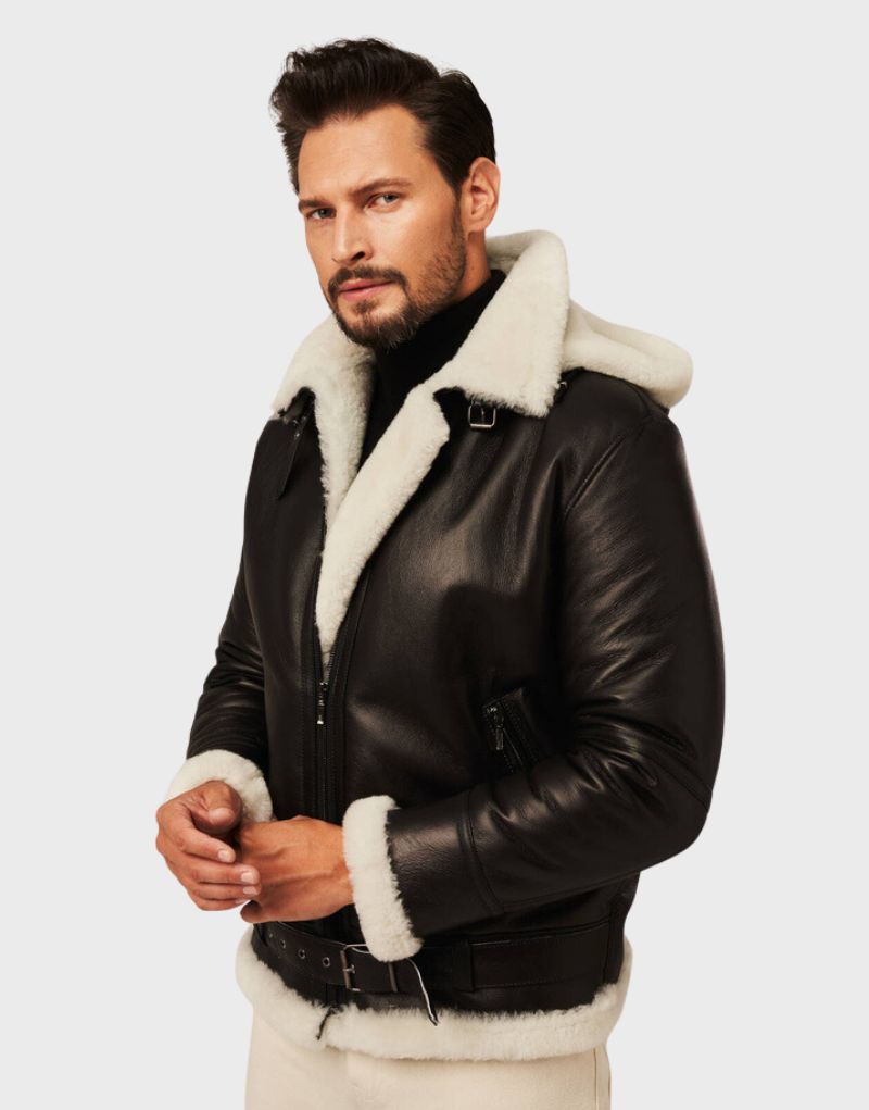 shearling jacket fur hood