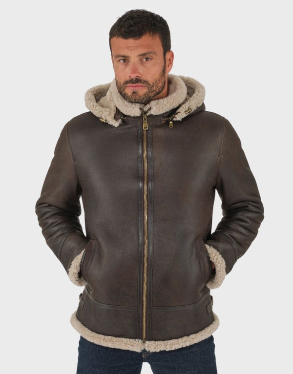 shearling jacket with hoodie fashion