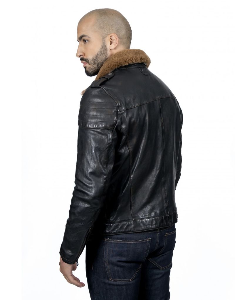 shearling jackets leather aviator mens