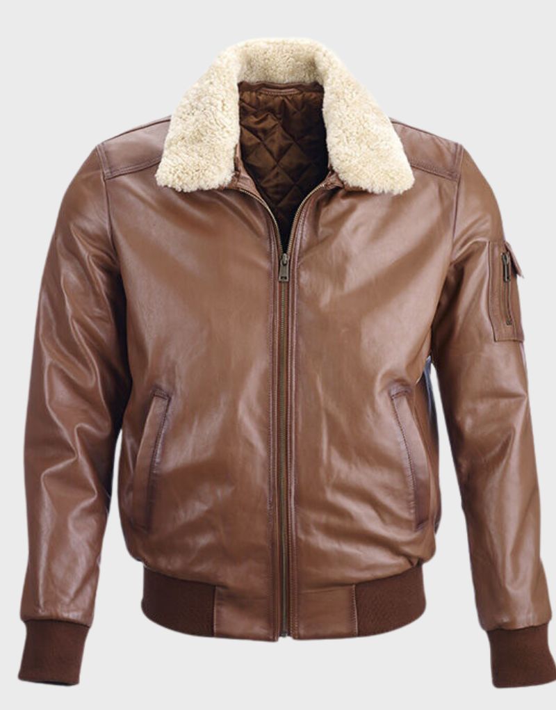 shearling leather jacket mens collar