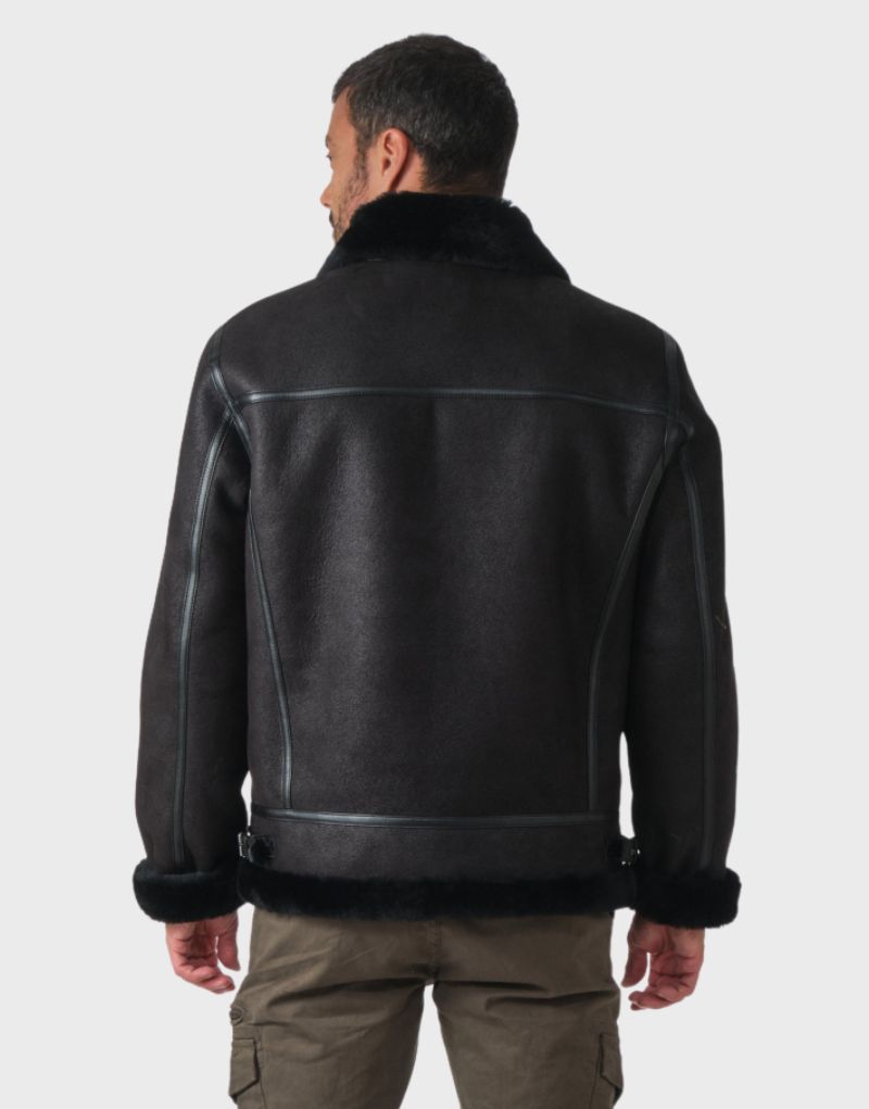 shearling leather mens jackets collar