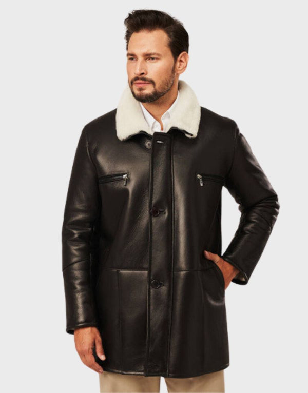 shearling mens coats leather