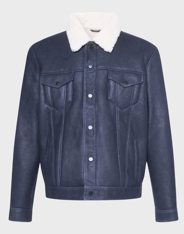 Liam Hemsworth shearling shirt jacket