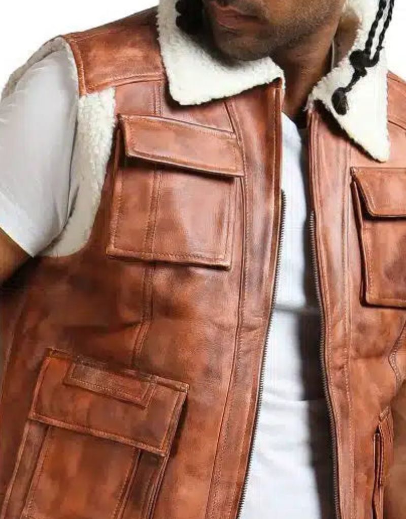 vest mens shearling leather